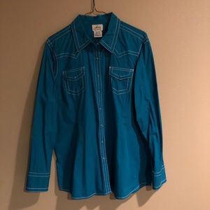 Ariat Western Shirt Solid Color White Contrast